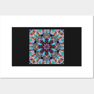 Turquoise mandala Posters and Art